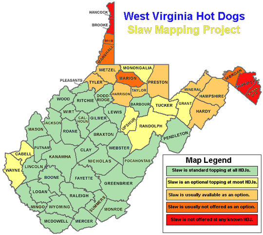 maps of west virginia. West Virginia Slaw Mapping